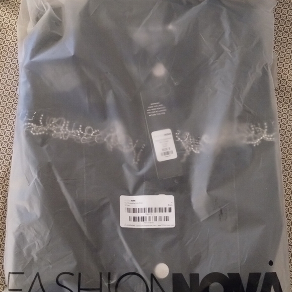 Fashion Nova kourt embellished denim mini dress. Black. Size S - Picture 5 of 6